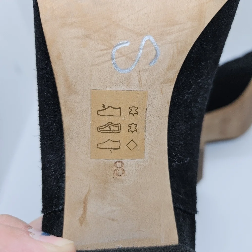 Madewell the Walker black suede heeled chelsea ankle boots US 8